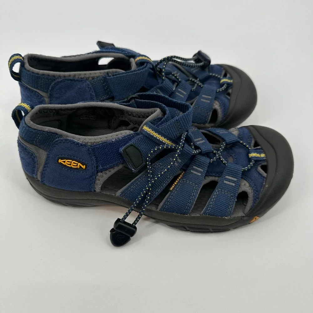 Keen Newport H2 Hiking Sandals Kid's Size 4 Blue Waterproof Bungee Cinch 1009962